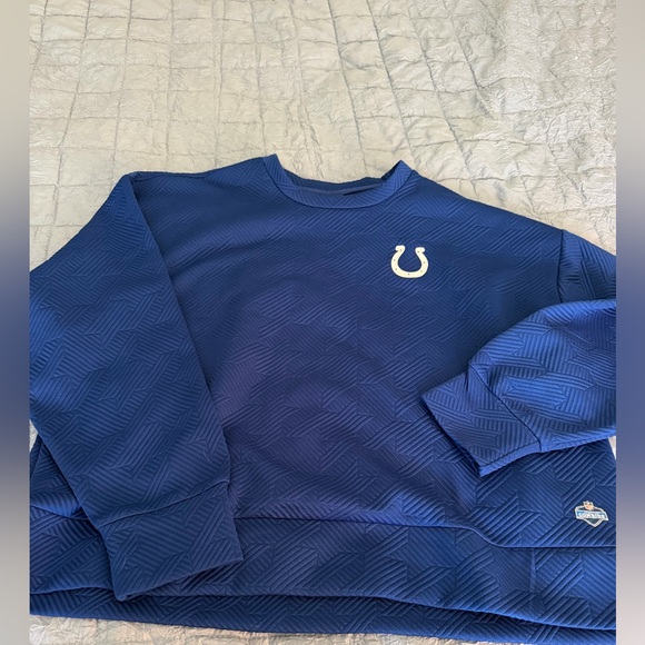 NFL Tops - Indianapolis Colts NFL Scouting Combine Blue Quilted Sweatshirt Women’s 2XL